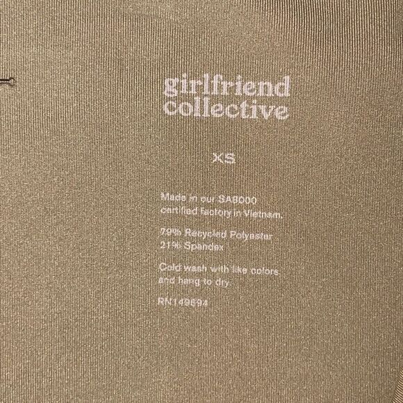 Girlfriend Collective Womens Wide Elastic Waistband Capri Leggings Tan Size XS - Picture 5 of 8